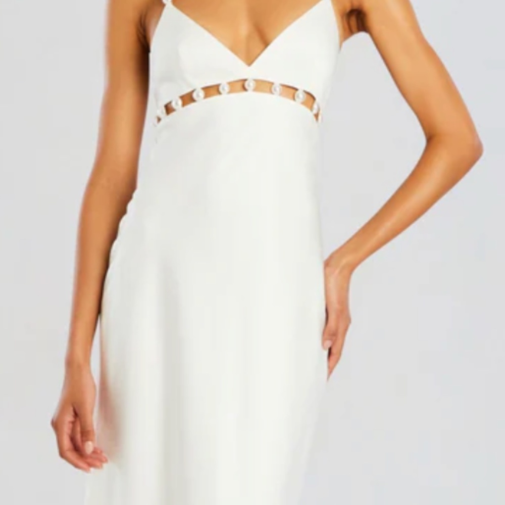 Retrofete Ivory Cut-Out Midi Dress
